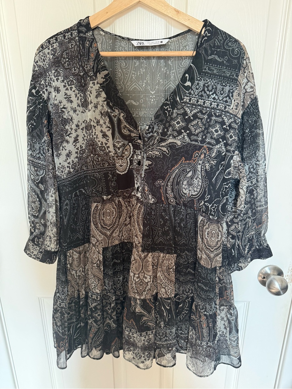 Zara Boho Paisley Mini Dress